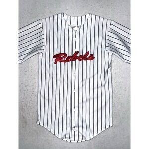 Vintage Ole Miss Rebels Baseball Jersey Men's Small Pinstripe Sewn